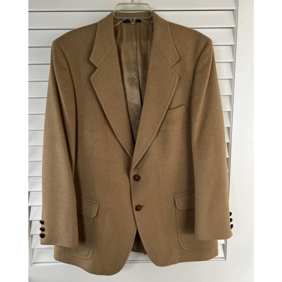 VTG Men's KINGSRIDGE Tan 100% Camel Hair Blazer Sports Jacket Made In U.S.A. - Picture 1 of 9